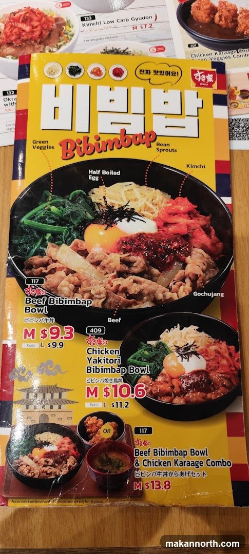 Bibimbap Menu