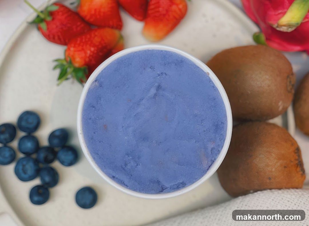Blueberry Ice Cream with Fruit