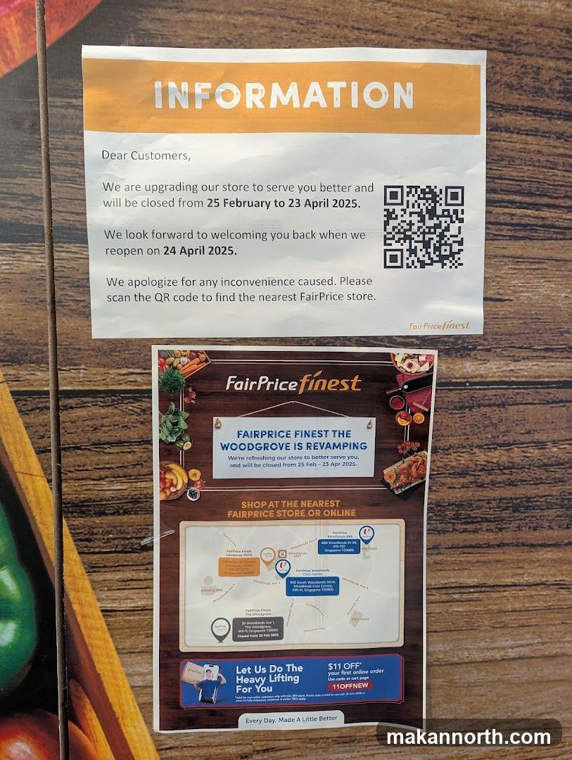 FairPrice Finest Woodgrove Revamping Notice