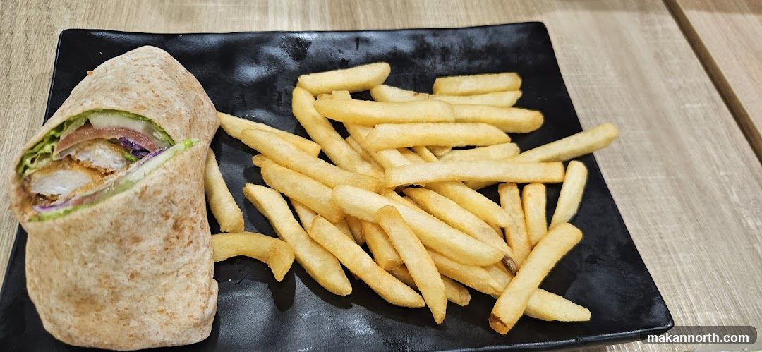 Chicken Wrap and Fries