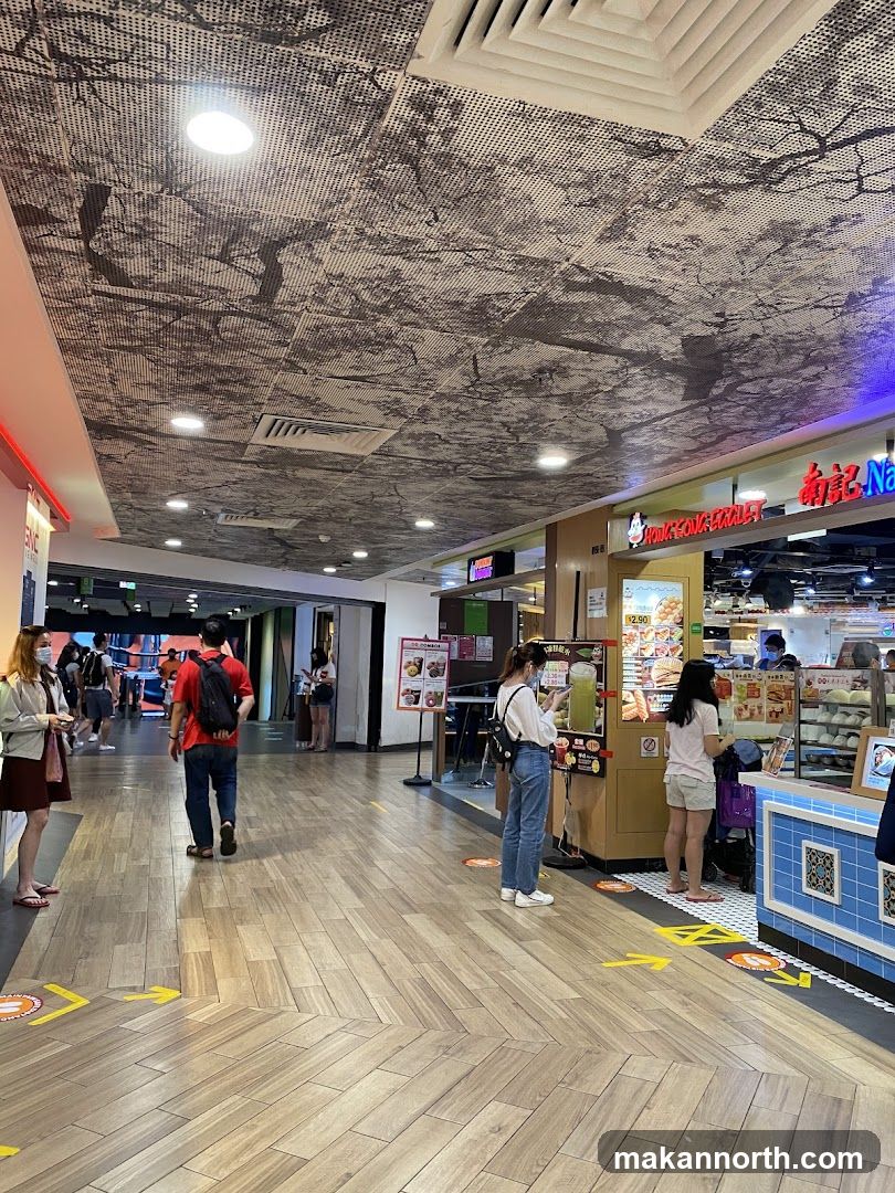 Food court with patrons