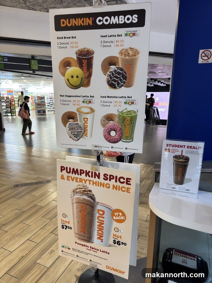 Dunkin' Combos and Pumpkin Spice Latte Menu