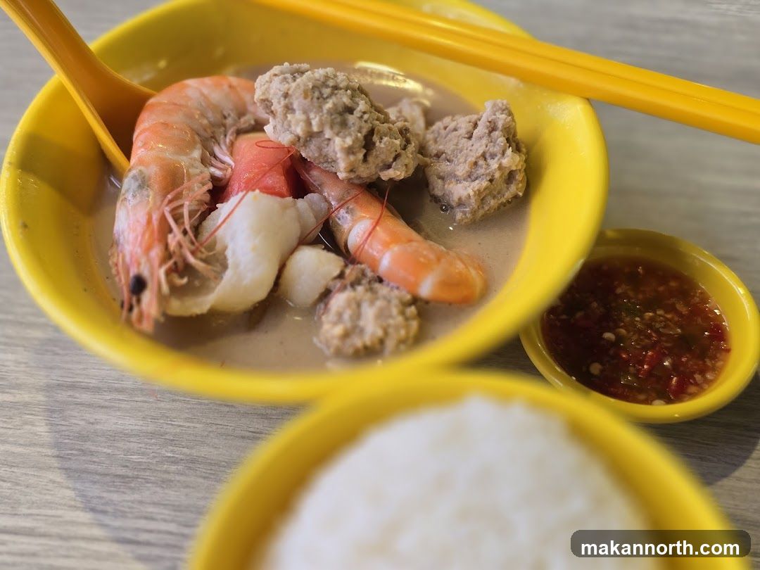 Shrimp and Meatball Soup with Rice