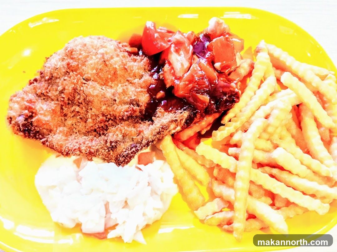 Breaded Chicken with Fries and Coleslaw