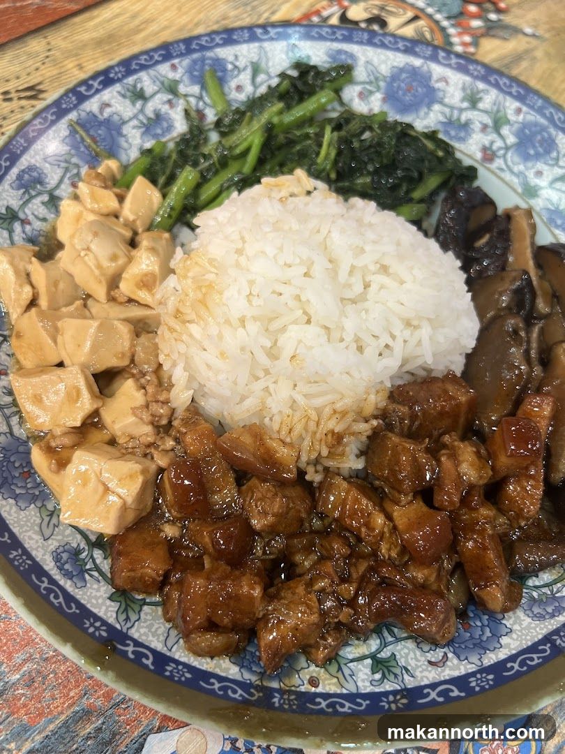 Braised Pork Belly with Rice and Sides