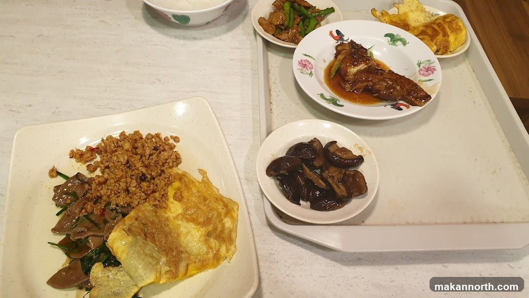 Tray of food with multiple dishes