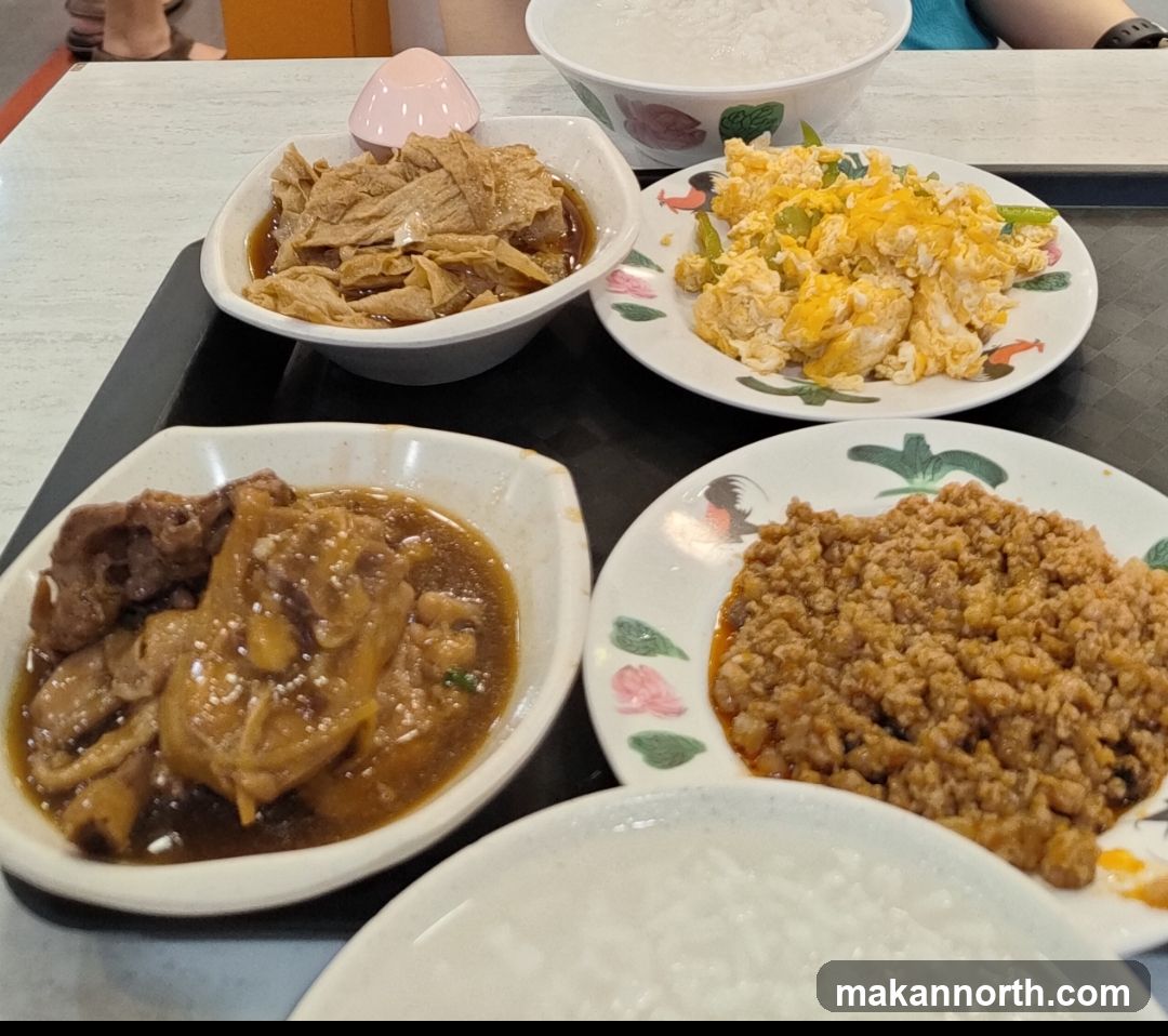 Dishes of food on a tray
