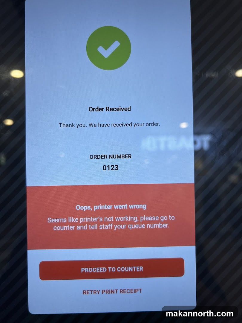 Order Confirmation Screen