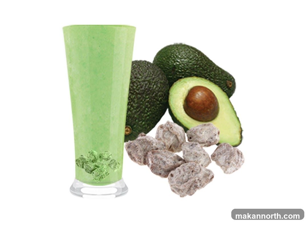 Avocado Smoothie with Candied Fruit