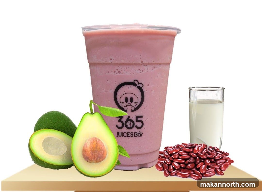 Avocado Smoothie with Red Beans and Milk