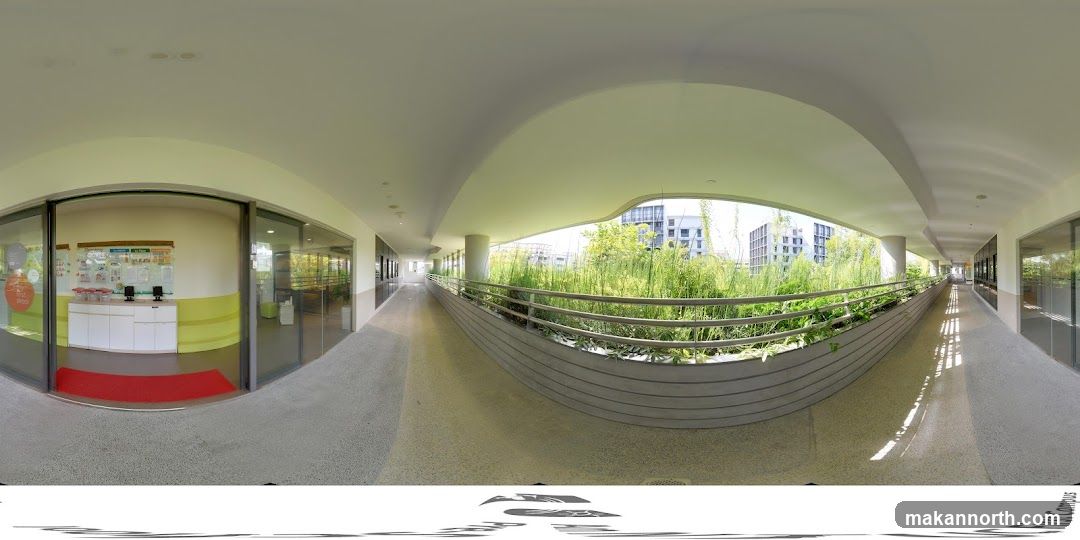 School Corridor with Greenery