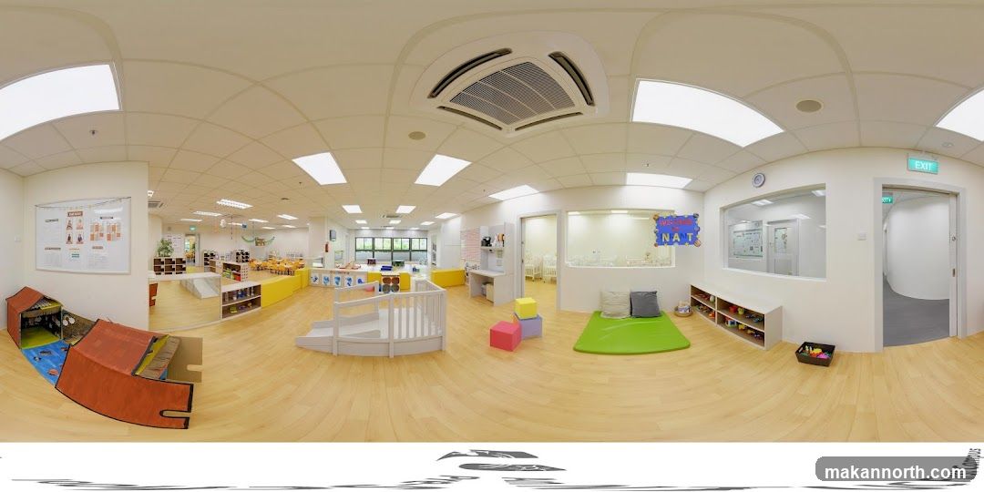 Classroom interior with play areas