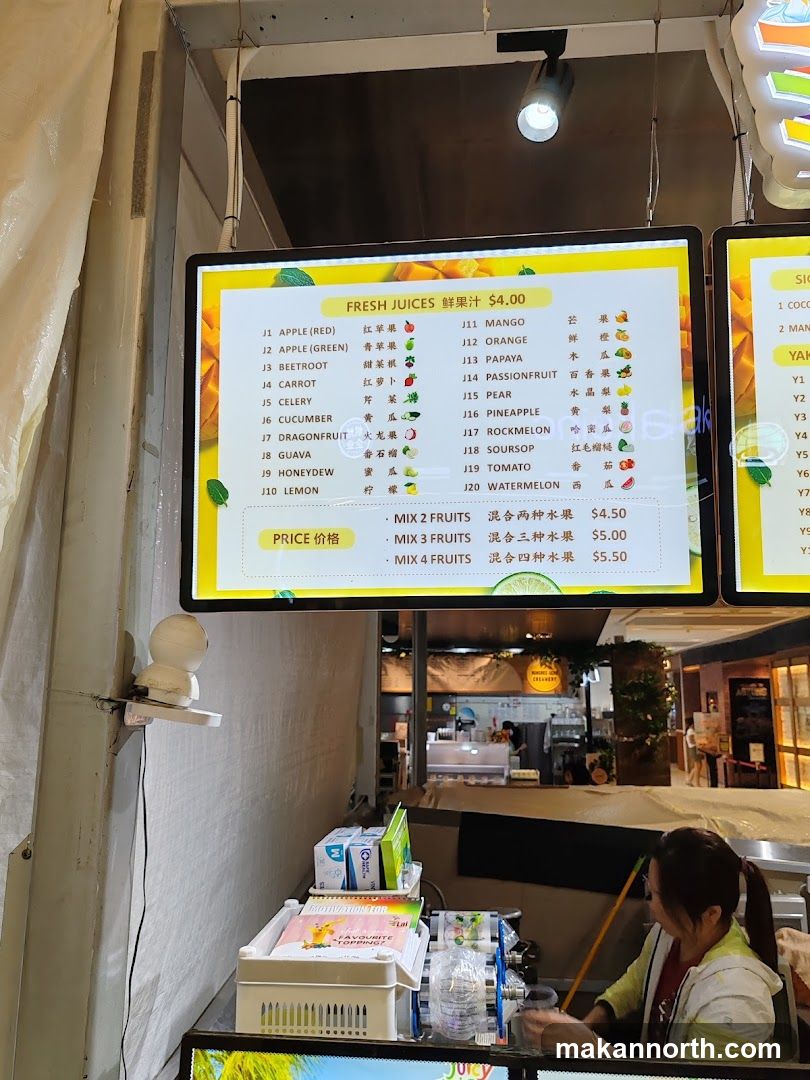 Fresh Juices Menu