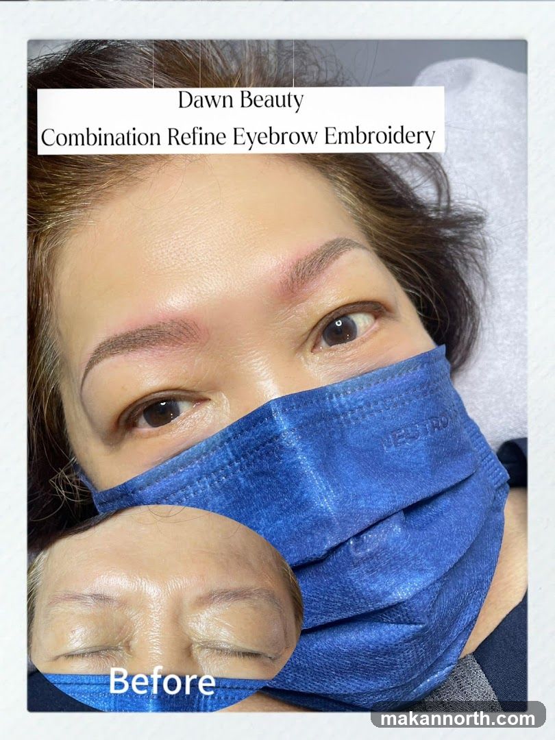 Eyebrow Embroidery Before and After