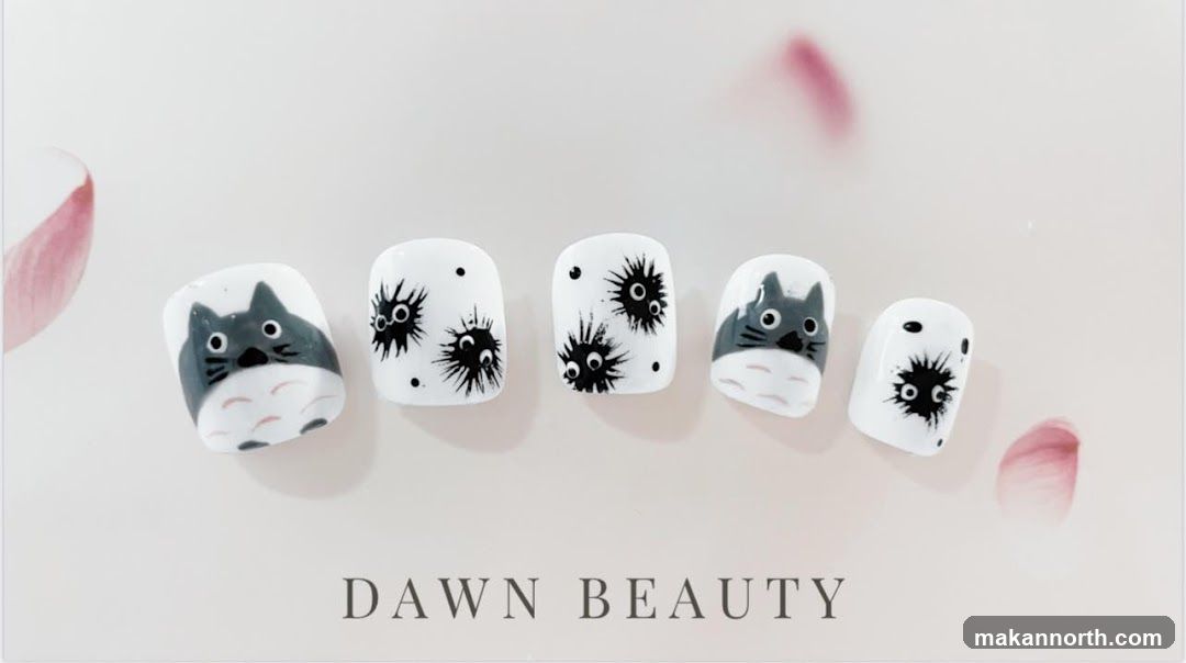Nail Art with Totoro and Soot Sprites