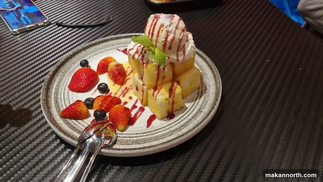 Dessert with Strawberries and Ice Cream