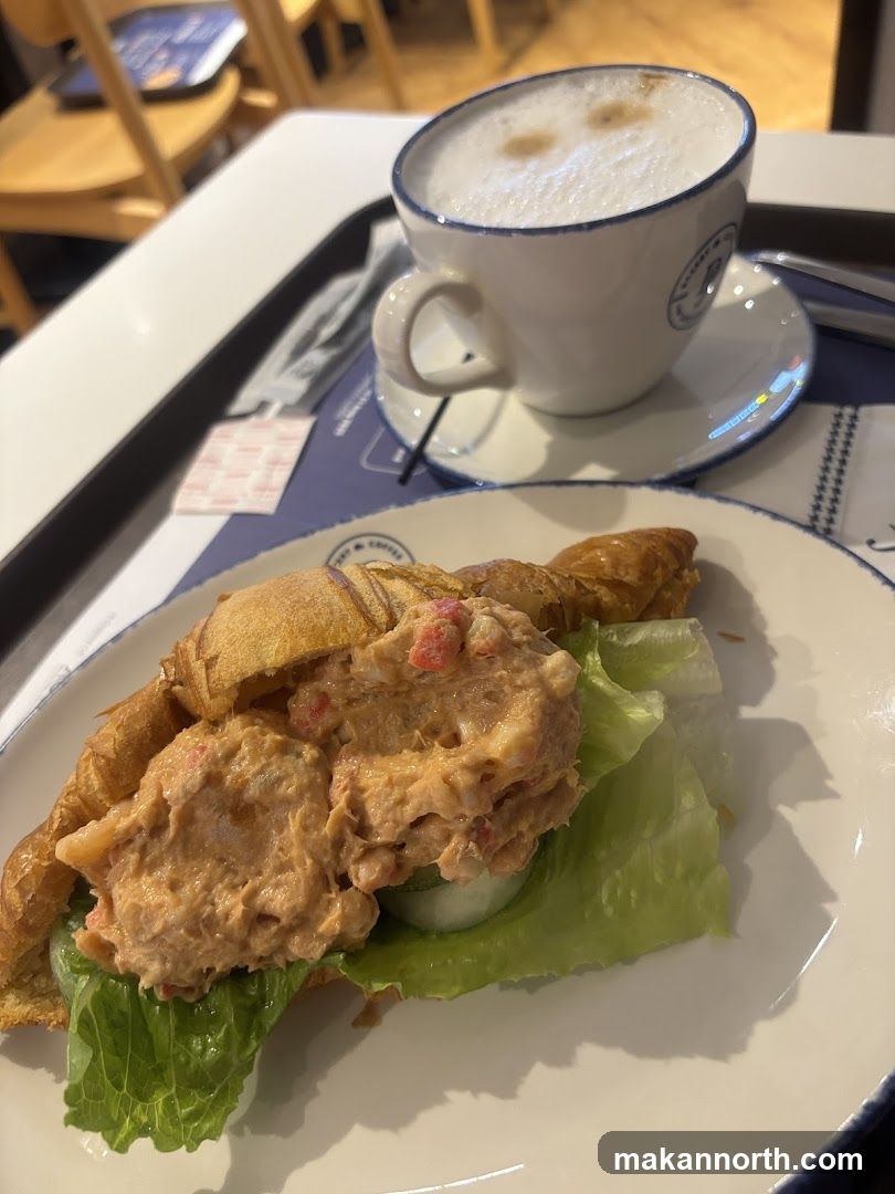 Croissant Sandwich and Coffee