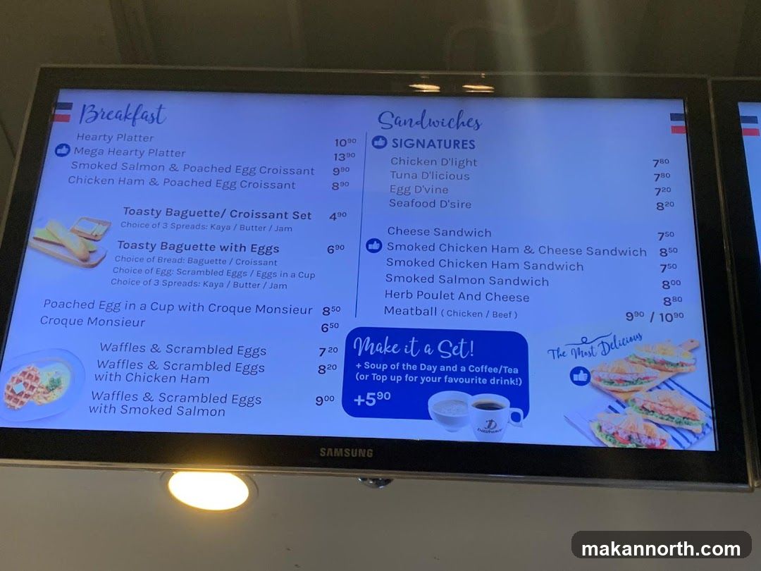 Breakfast and Sandwiches Menu