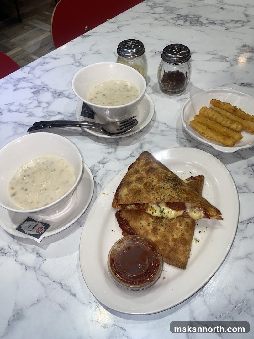 Soup and Quesadilla Meal
