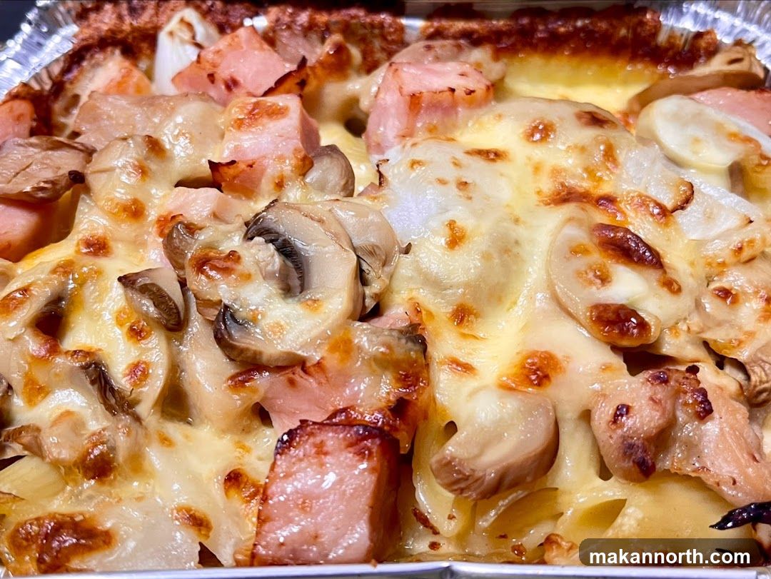 Baked Pasta with Ham and Mushrooms