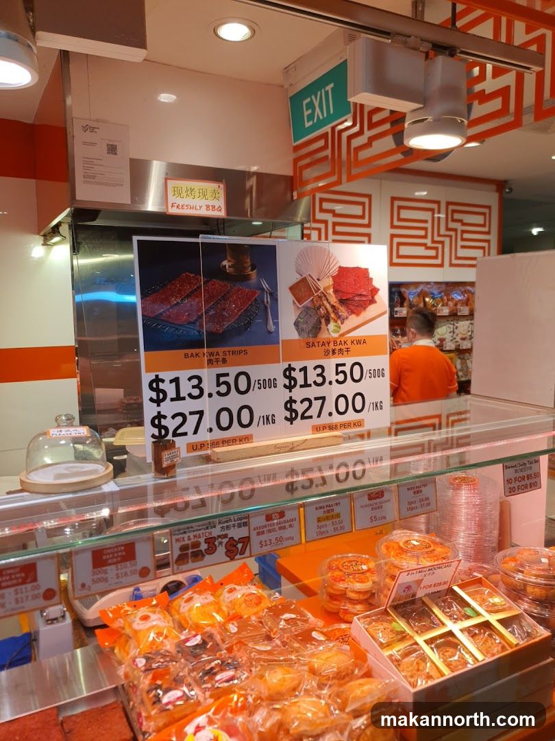 Bak Kwa and Pastries Display