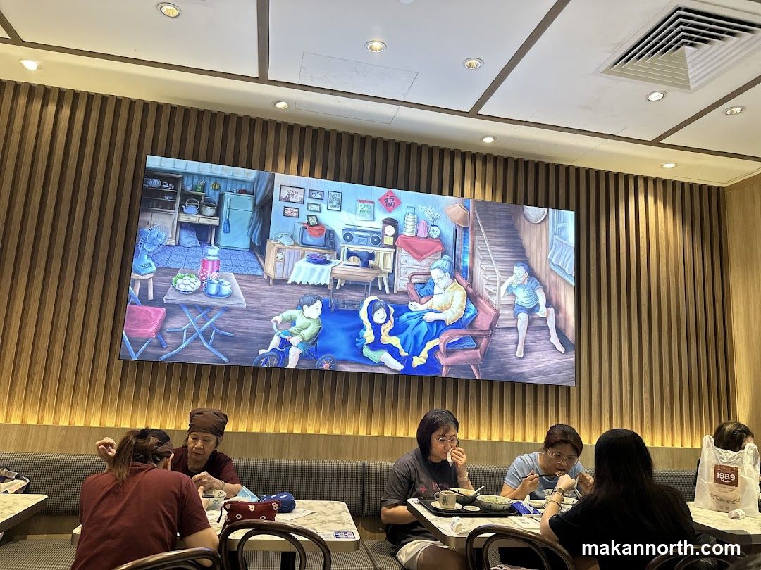 Restaurant Interior with Artwork and Diners