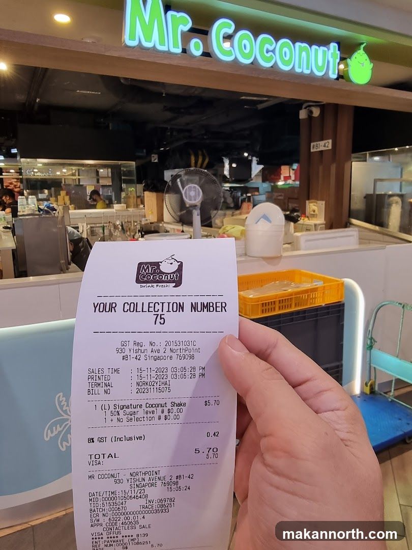 Mr. Coconut Receipt