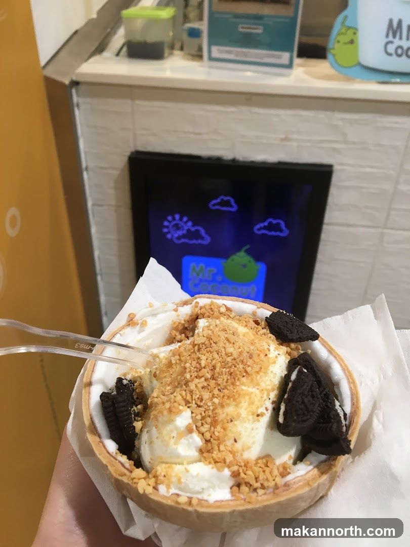 Coconut Ice Cream with Toppings