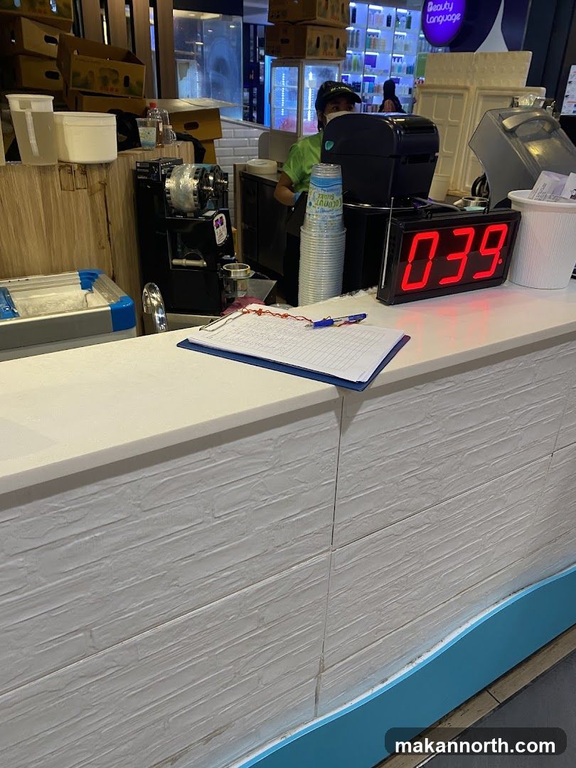 Counter with digital display and order pad