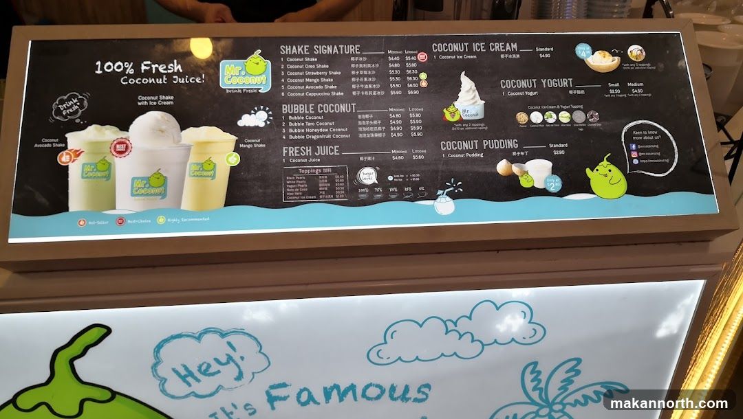 Mr. Coconut Menu