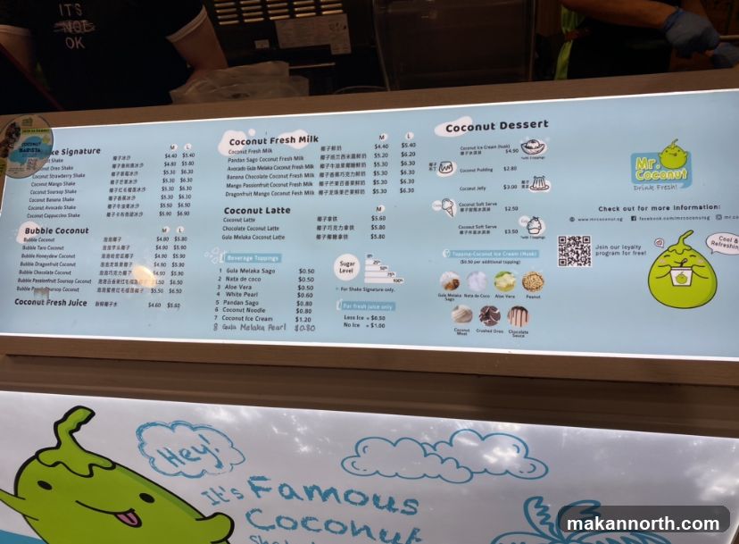 Mr. Coconut Menu