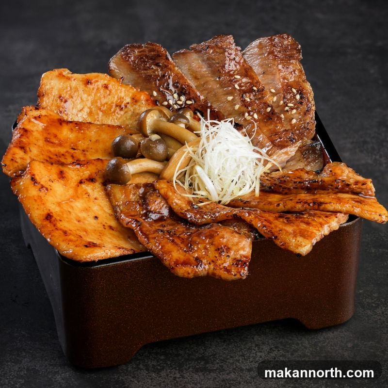 Assorted Grilled Meats and Mushrooms