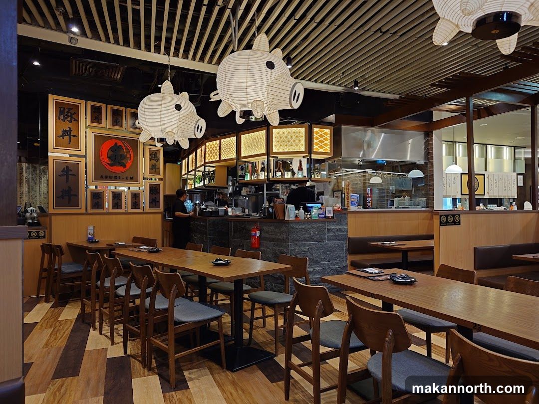 Restaurant Interior with Pig Lanterns