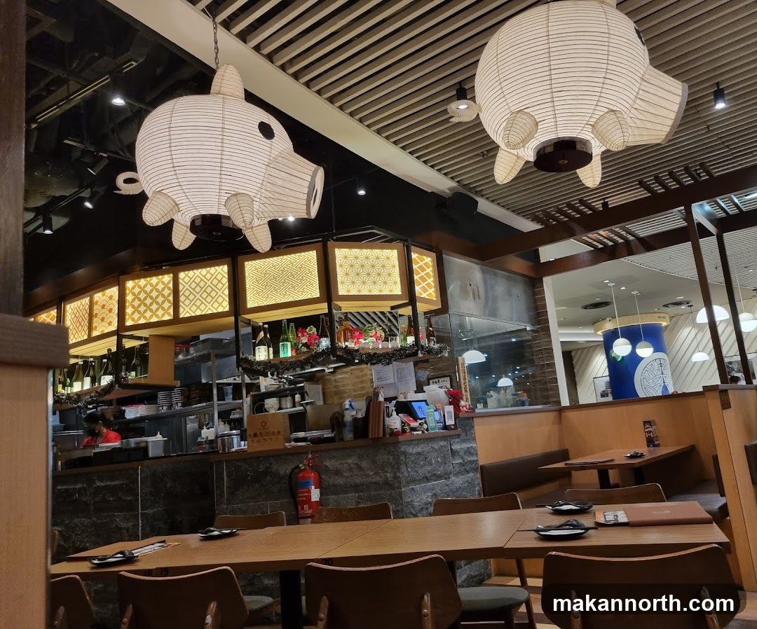 Restaurant Interior with Pig Lanterns