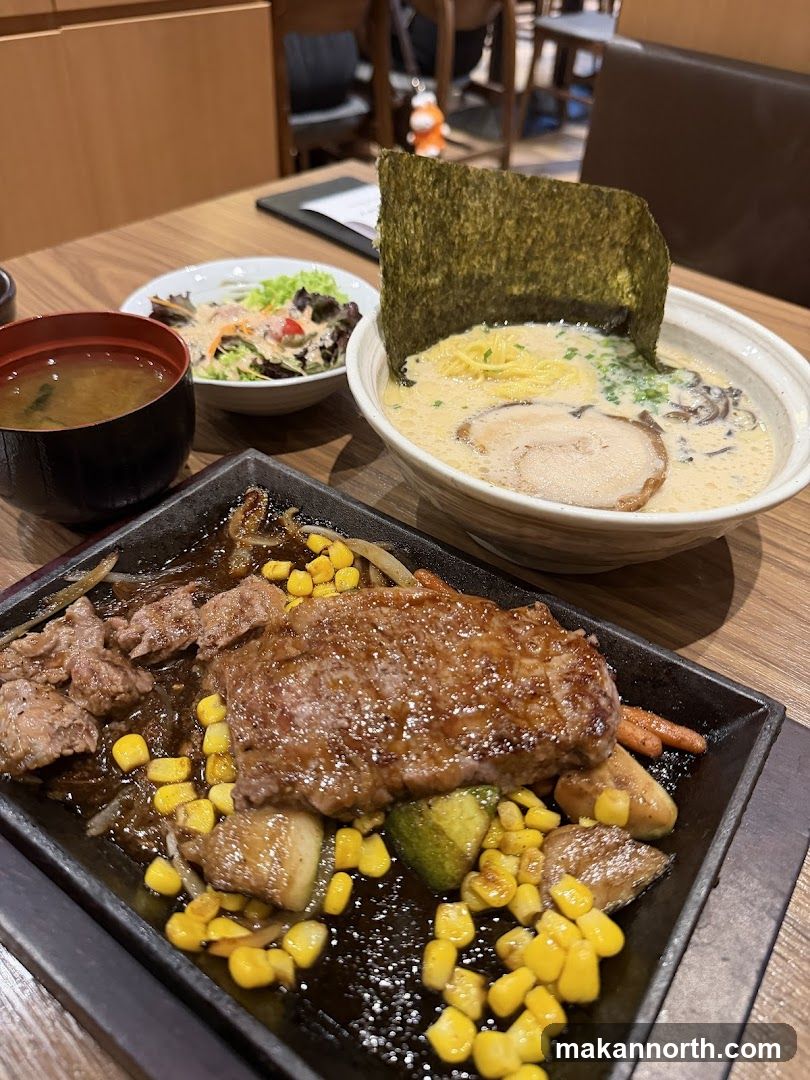 Sizzling Steak and Ramen