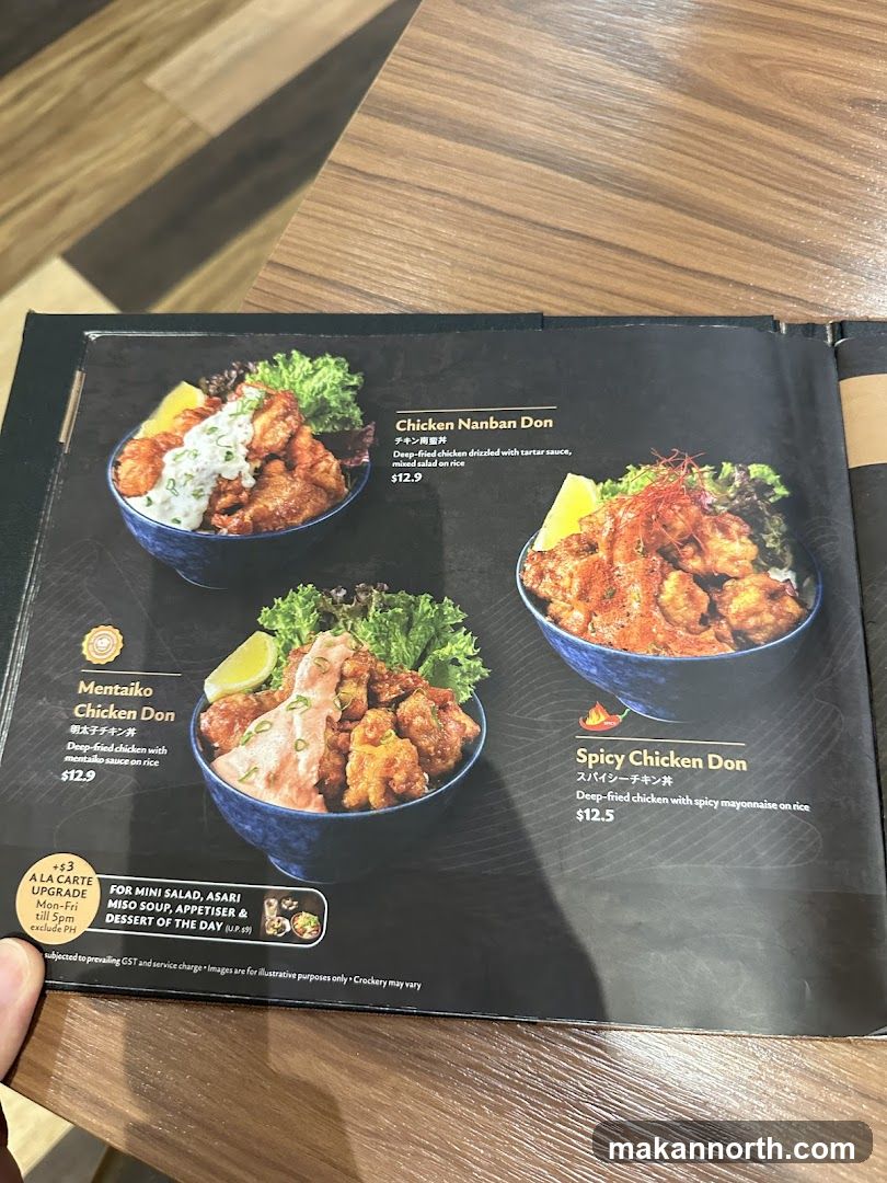 Chicken Don Menu