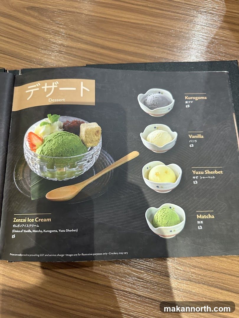 Dessert Menu