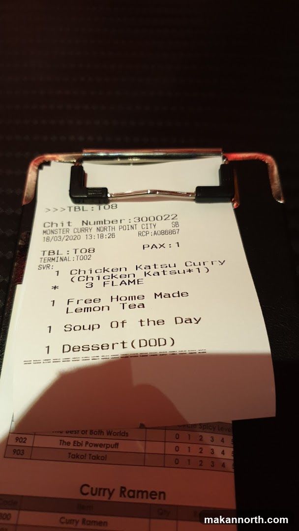Monster Curry Receipt