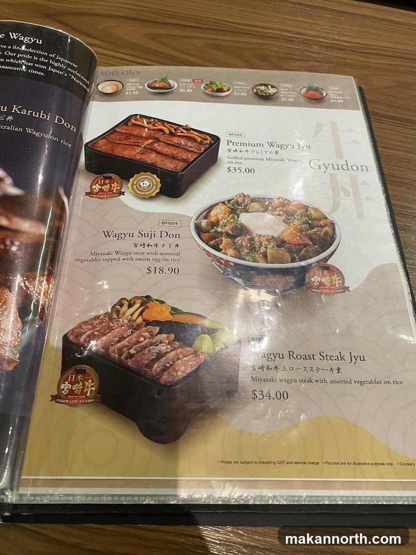 Wagyu Menu