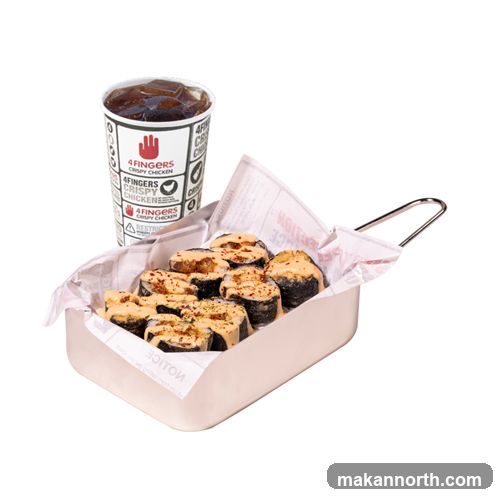 Crispy Chicken Rolls and Drink