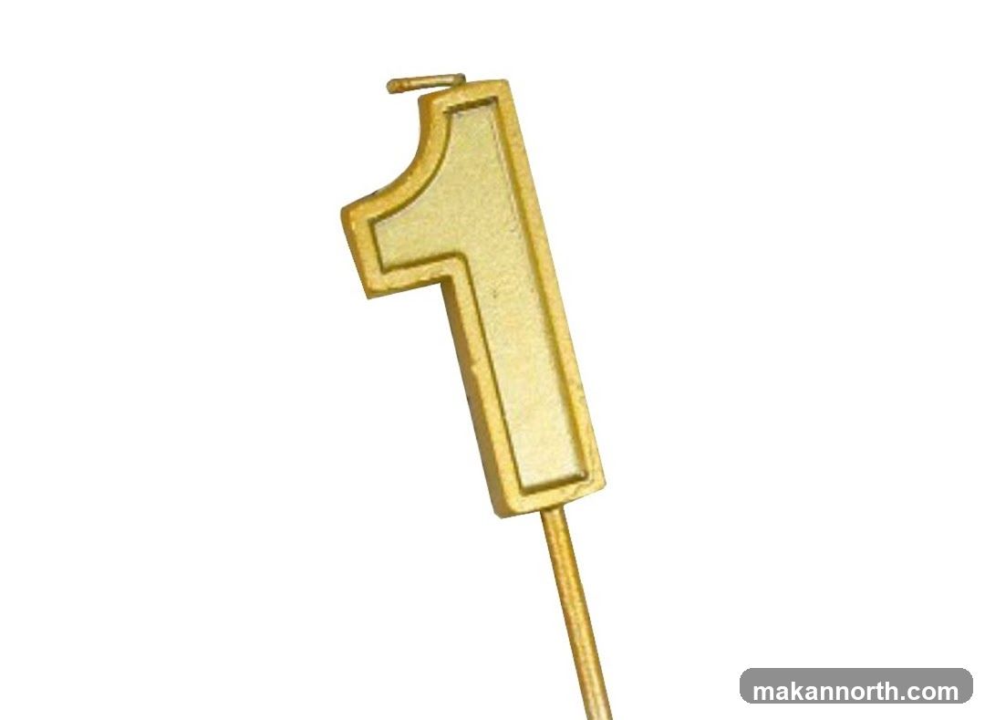 Number 1 Candle