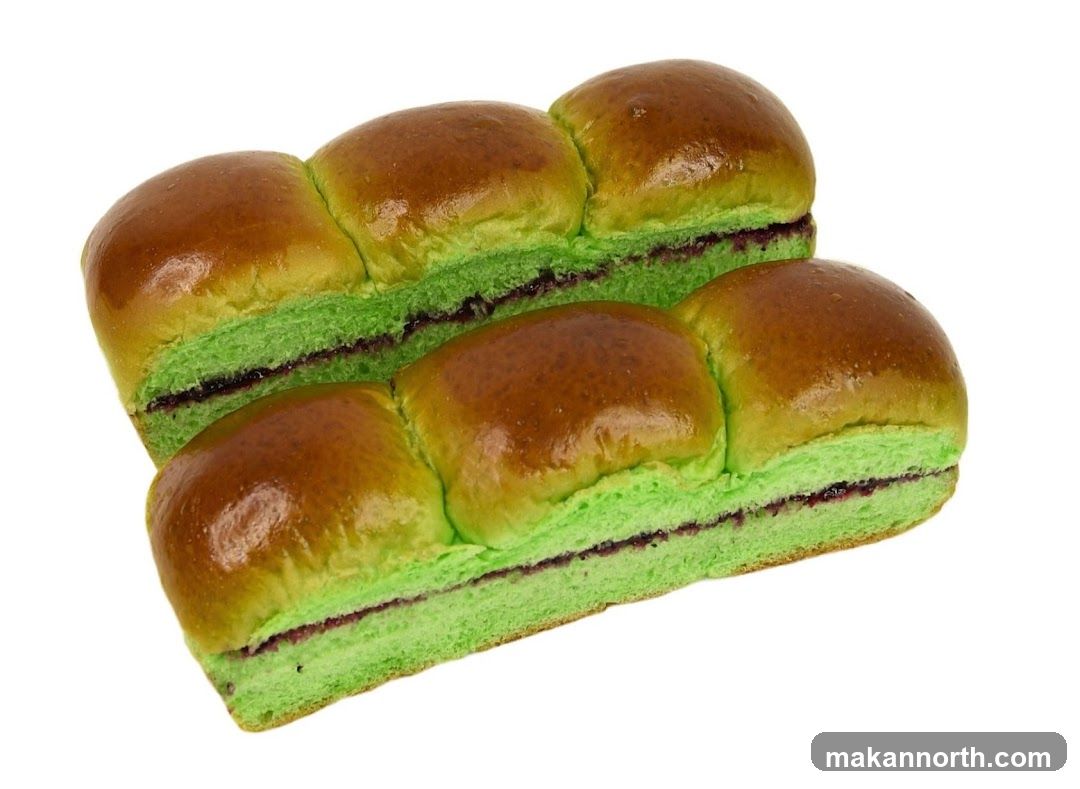 Pandan Bread with Jam