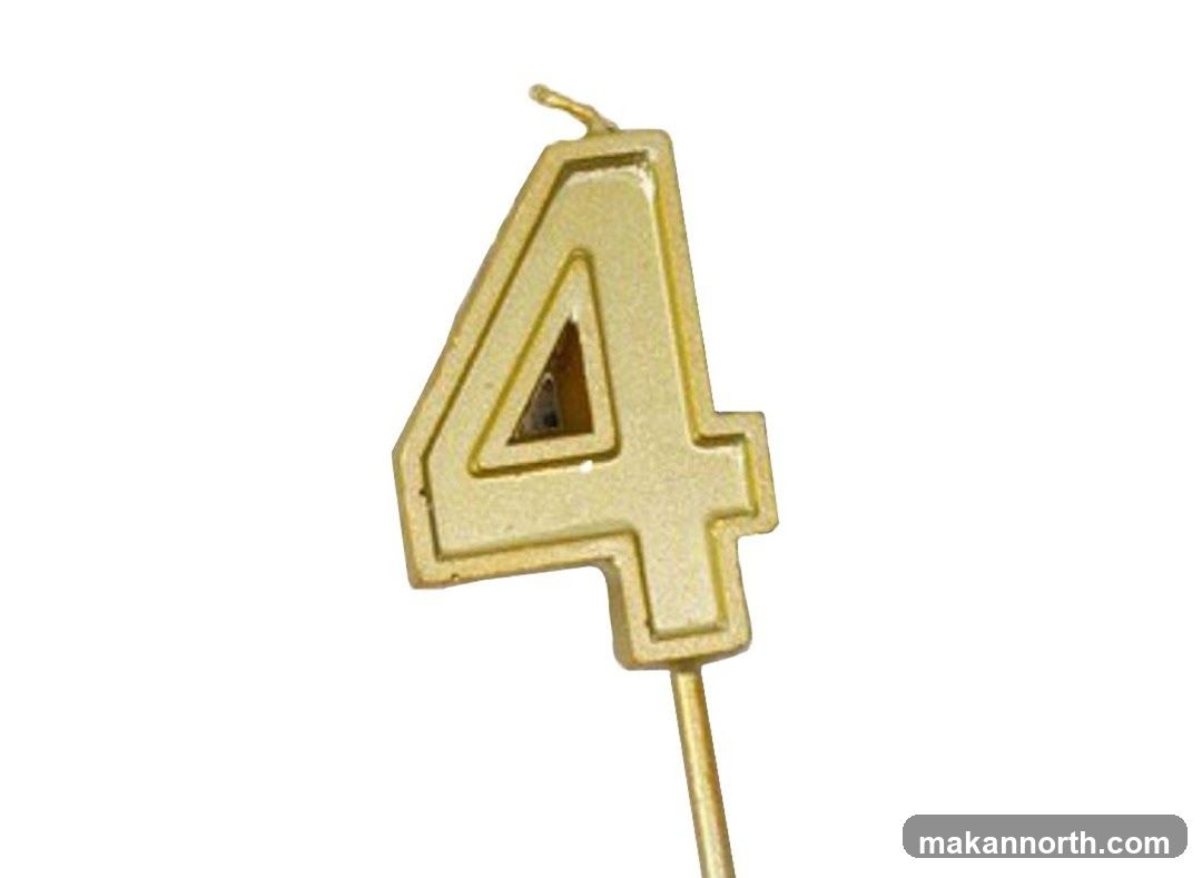 Number 4 Candle