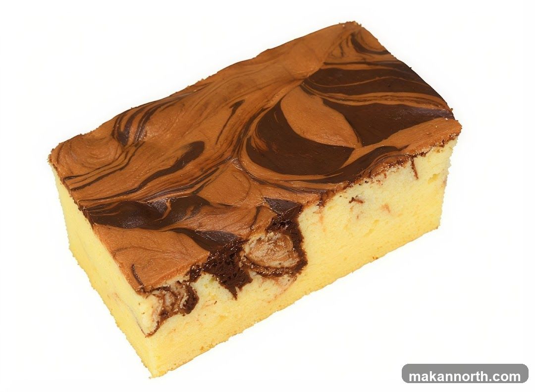Marbled Chocolate and Vanilla Cake Slice
