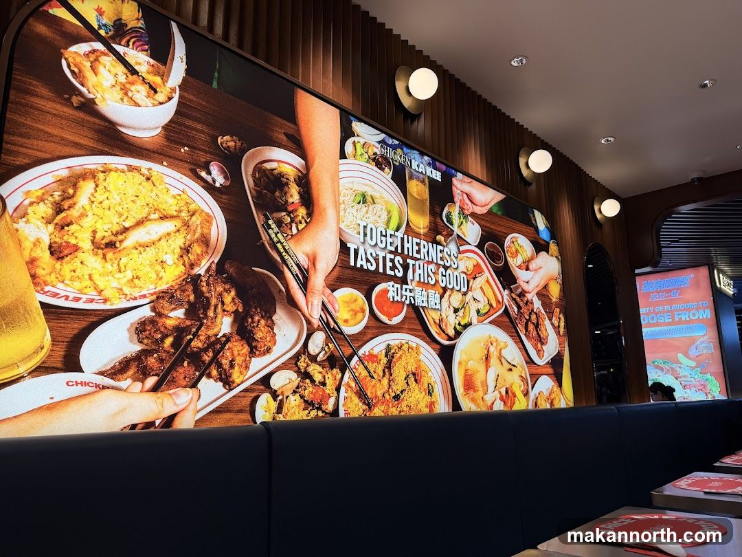 Restaurant Interior with Food Mural