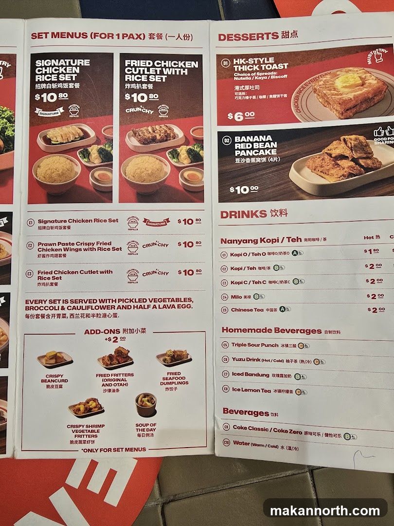 Set Menus, Desserts, and Drinks