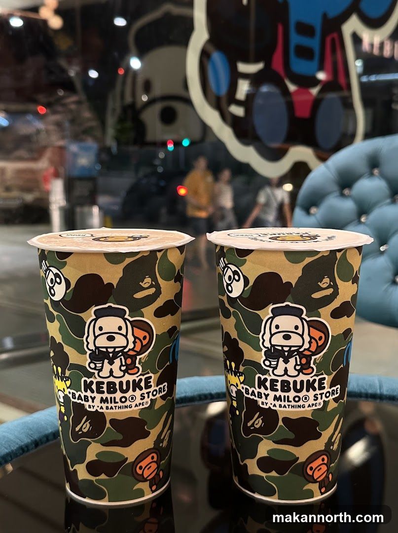 Two drinks with camouflage pattern cups