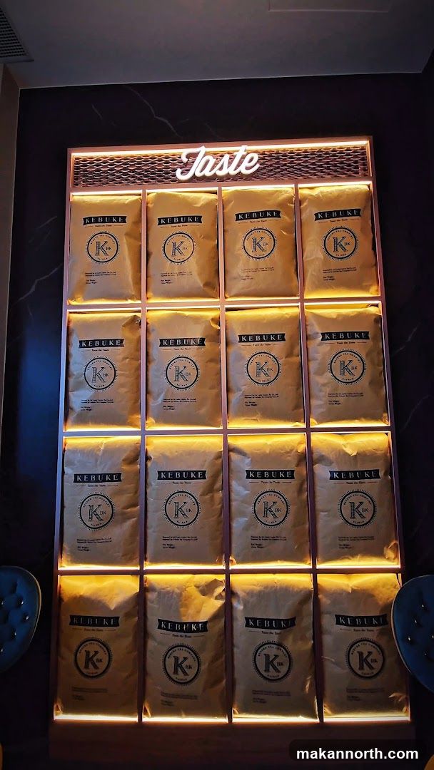 Wall display of tea bags