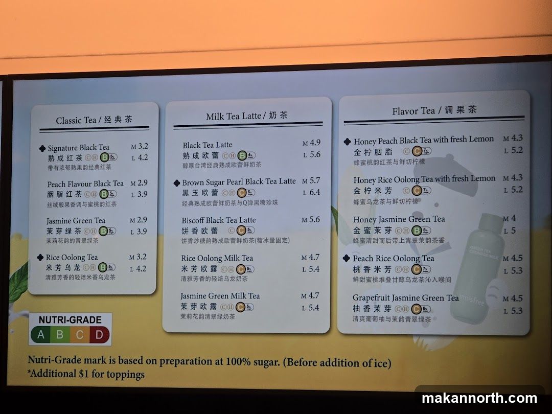 Tea Menu