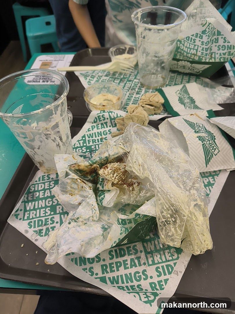 Messy Tray After Eating Wings
